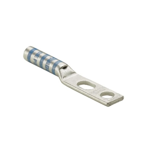 Panduit Two-Hole Compression Lug, 6 AWG Max, Long Barrel, Copper, Blue LCC6-14JAW-L - main
